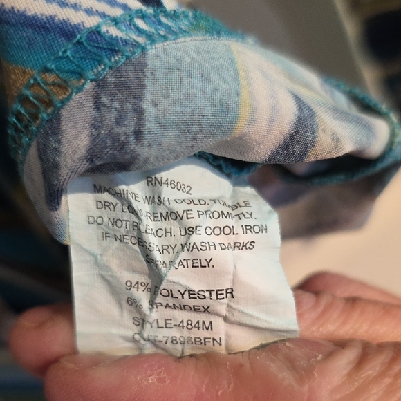 Fall Top.  Southern Lady Graphic Blue Green Relaxed Blouse - Picture 3 of 8